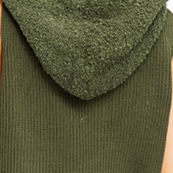 KERISMA HUNTER GREEN SWEATER HOODIE VEST - Picture 4 of 4